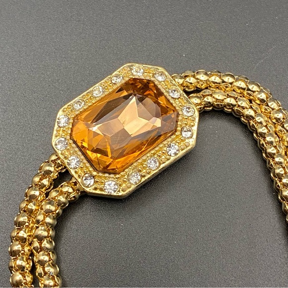 Vintage Citrine Gold Tone Bracelet - Picture 7 of 8